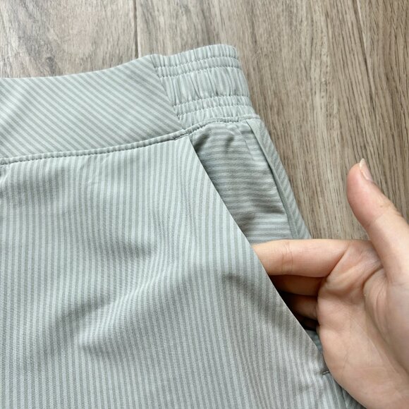 Athleta Brooklyn Textured Jogger in City Stripe Coast Pale Sage Grey 6 Petite - Picture 6 of 11